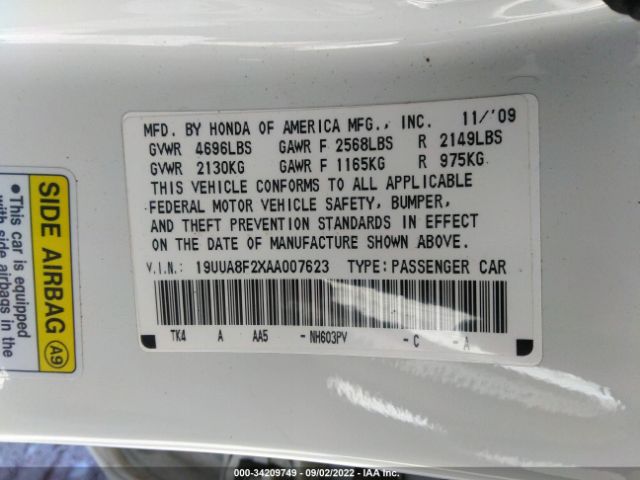 Photo 8 VIN: 19UUA8F2XAA007623 - ACURA TL 