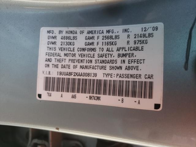 Photo 9 VIN: 19UUA8F2XAA008139 - ACURA TL 