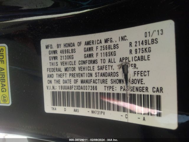 Photo 8 VIN: 19UUA8F2XDA007366 - ACURA TL 