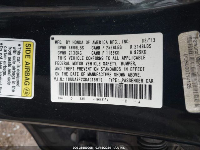 Photo 8 VIN: 19UUA8F2XDA015919 - ACURA TL 