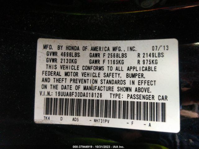 Photo 8 VIN: 19UUA8F30DA018126 - ACURA TL 