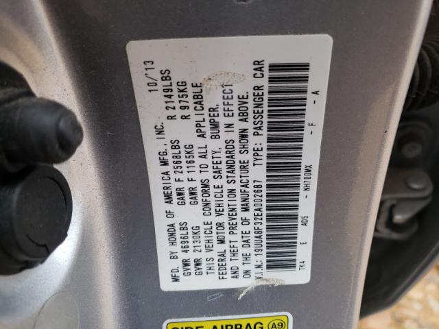 Photo 9 VIN: 19UUA8F32EA002687 - ACURA TL SE 