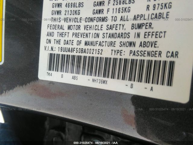 Photo 8 VIN: 19UUA8F50BA002152 - ACURA TL 