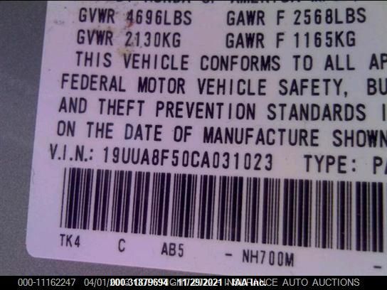 Photo 8 VIN: 19UUA8F50CA031023 - ACURA TL 