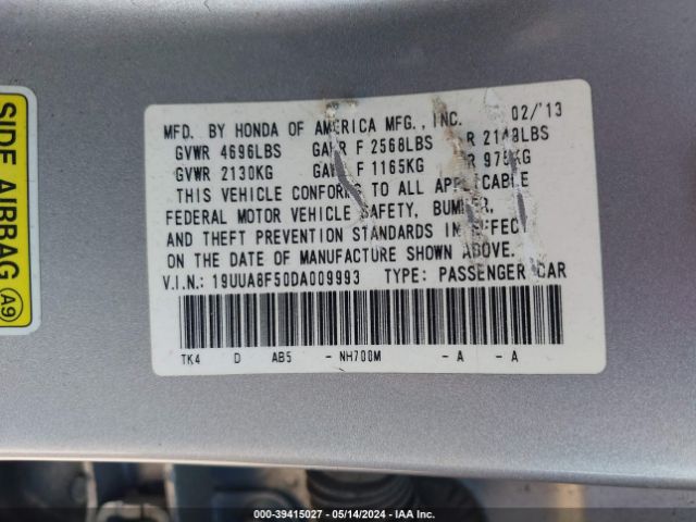 Photo 8 VIN: 19UUA8F50DA009993 - ACURA TL 