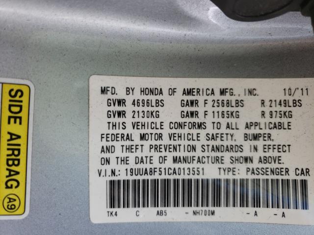 Photo 9 VIN: 19UUA8F51CA013551 - ACURA TL 