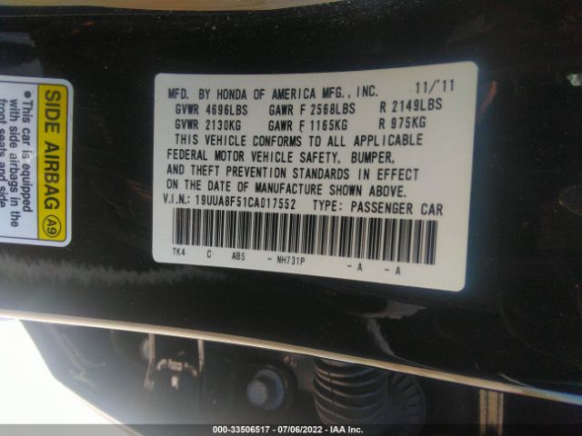 Photo 8 VIN: 19UUA8F51CA017552 - ACURA TL 