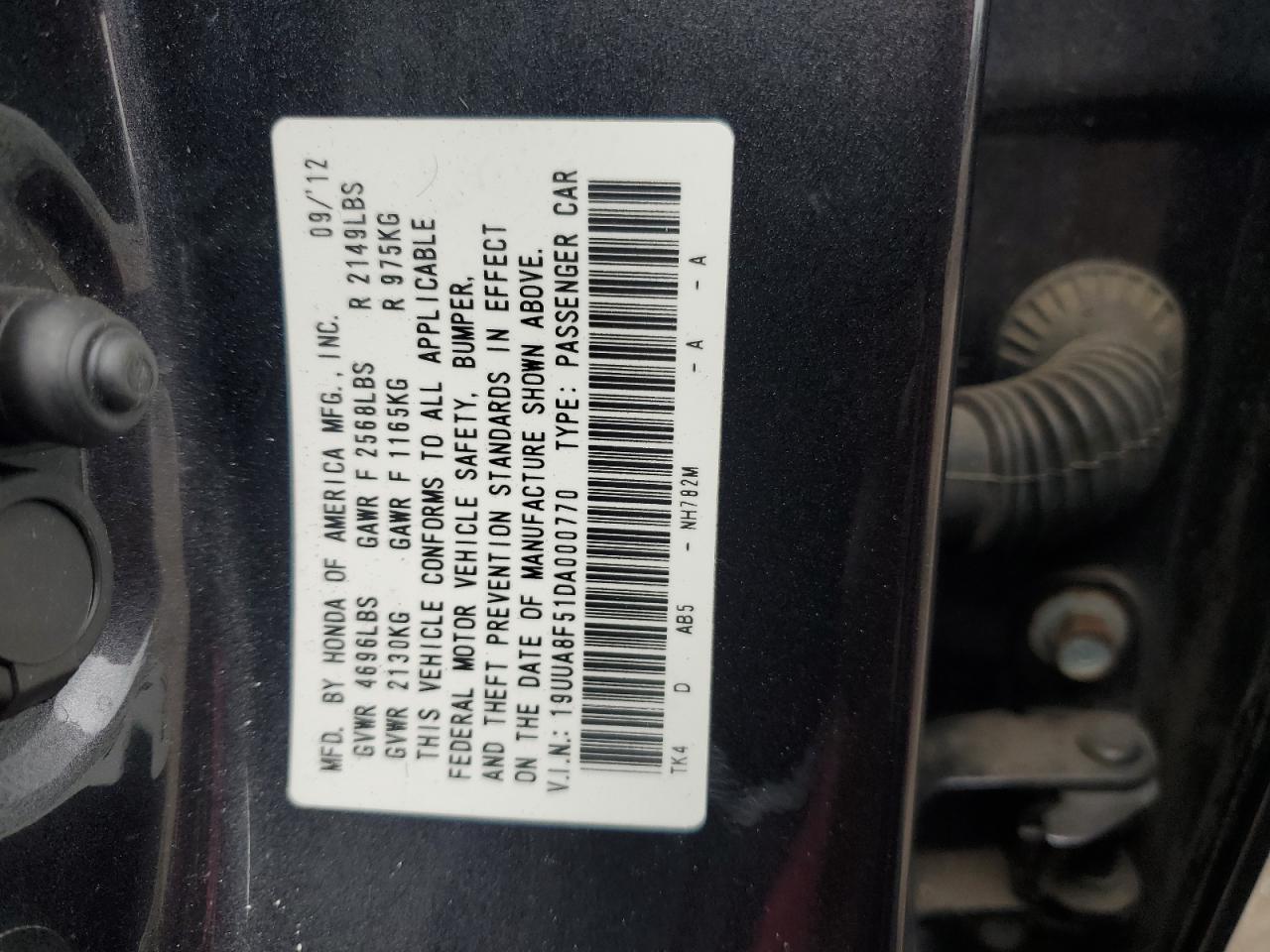 Photo 11 VIN: 19UUA8F51DA000770 - ACURA TL 