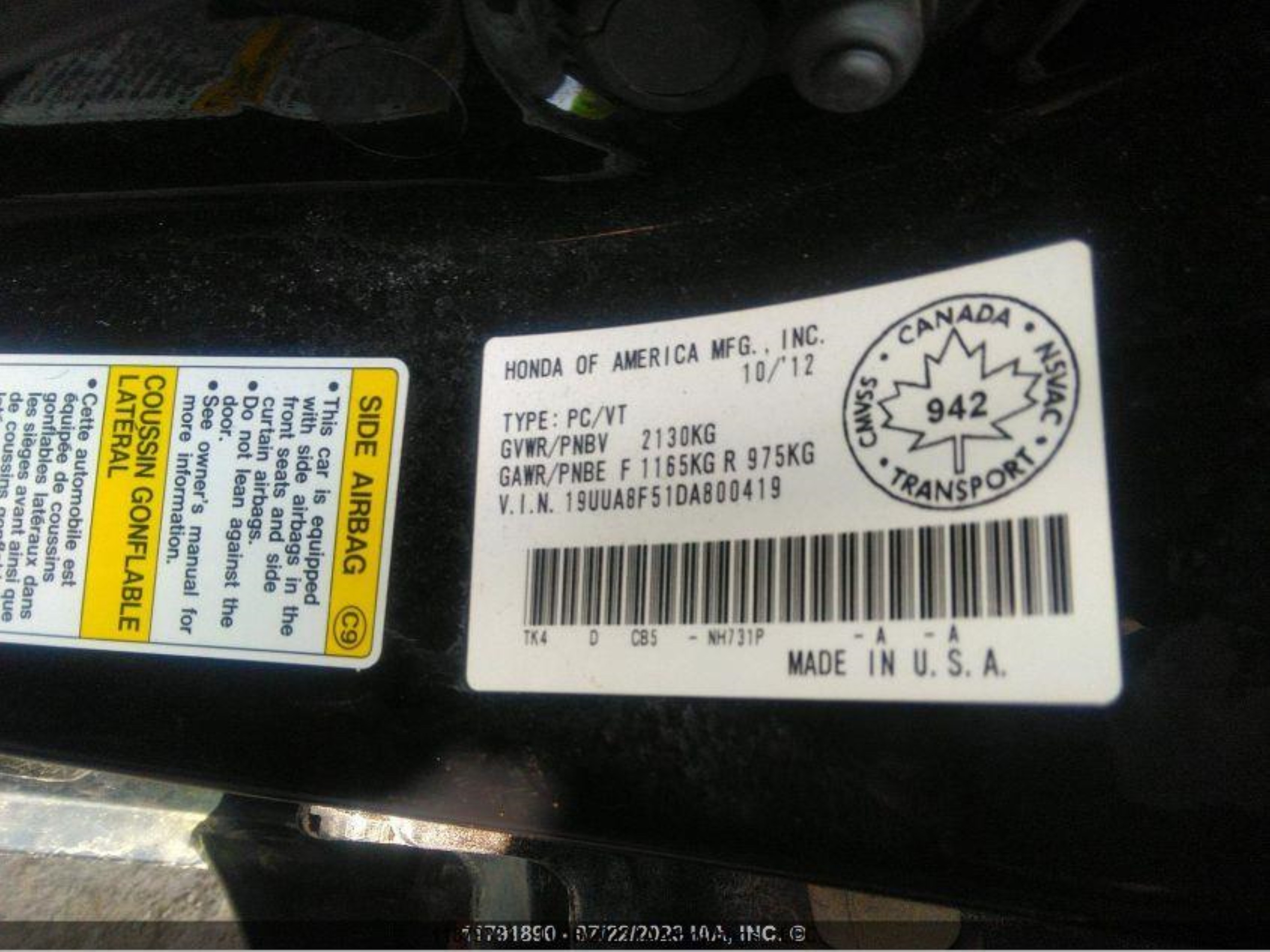 Photo 8 VIN: 19UUA8F51DA800419 - ACURA TL 