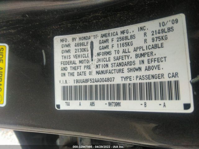 Photo 8 VIN: 19UUA8F52AA004807 - ACURA TL 