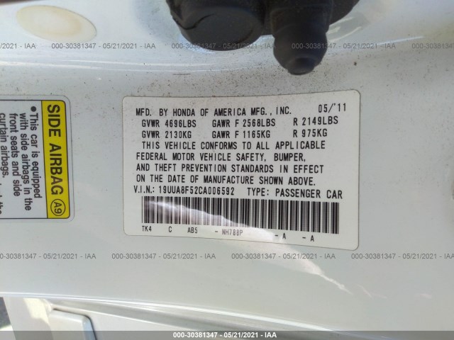 Photo 8 VIN: 19UUA8F52CA006592 - ACURA TL 