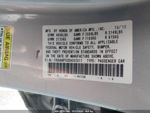 Photo 8 VIN: 19UUA8F52EA003517 - ACURA TL 