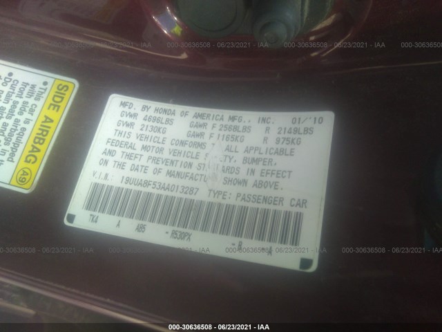 Photo 8 VIN: 19UUA8F53AA013287 - ACURA TL 