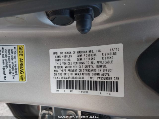 Photo 8 VIN: 19UUA8F53BA006888 - ACURA TL 