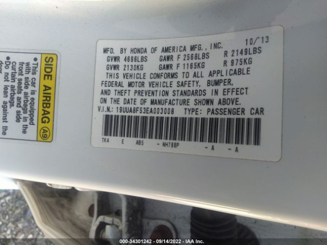 Photo 8 VIN: 19UUA8F53EA003008 - ACURA TL 