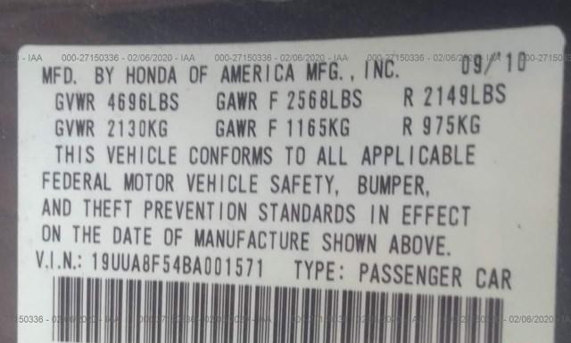 Photo 8 VIN: 19UUA8F54BA001571 - ACURA TL 