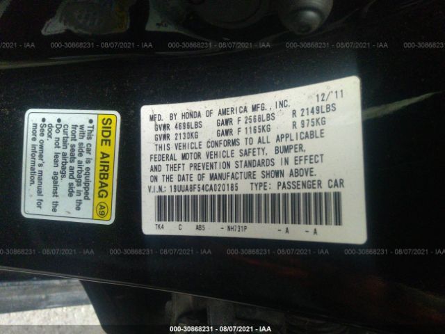 Photo 8 VIN: 19UUA8F54CA020185 - ACURA TL 