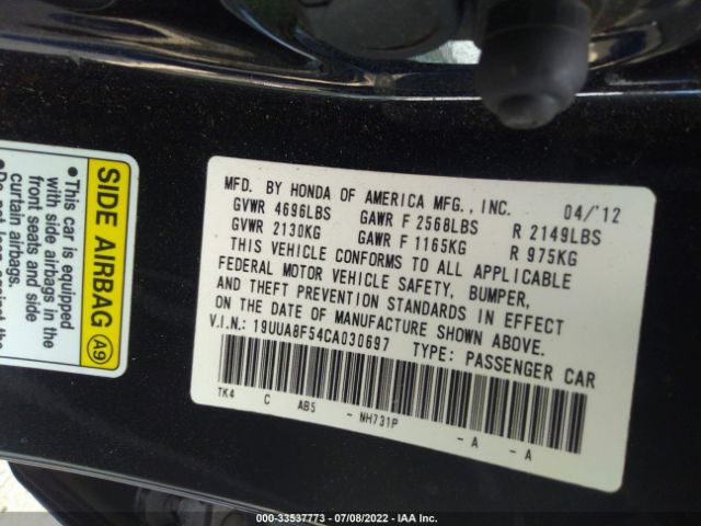 Photo 8 VIN: 19UUA8F54CA030697 - ACURA TL 