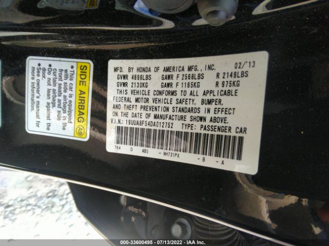 Photo 8 VIN: 19UUA8F54DA012752 - ACURA TL 