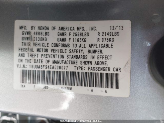 Photo 8 VIN: 19UUA8F54EA006077 - ACURA TL 