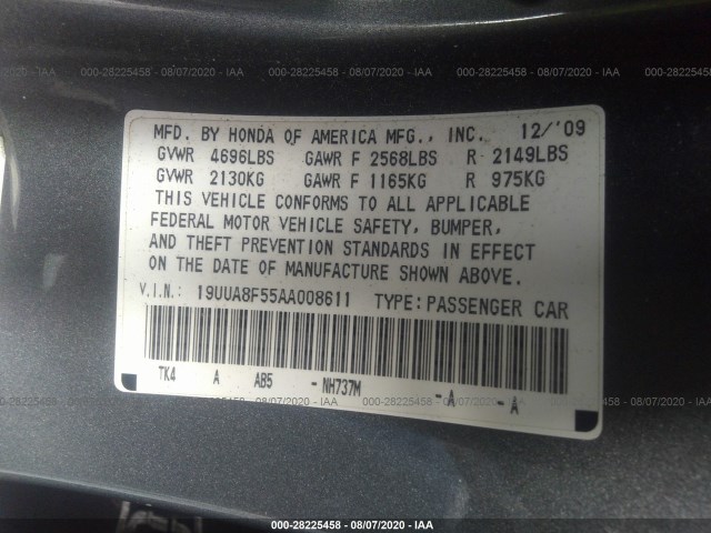 Photo 8 VIN: 19UUA8F55AA008611 - ACURA TL 