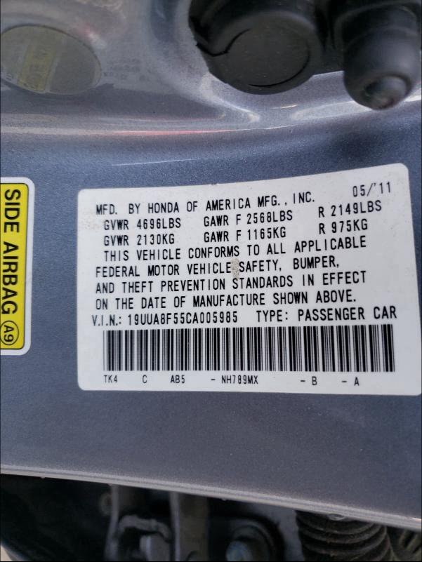 Photo 9 VIN: 19UUA8F55CA005985 - ACURA TL 