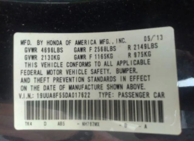 Photo 8 VIN: 19UUA8F55DA017622 - ACURA TL 