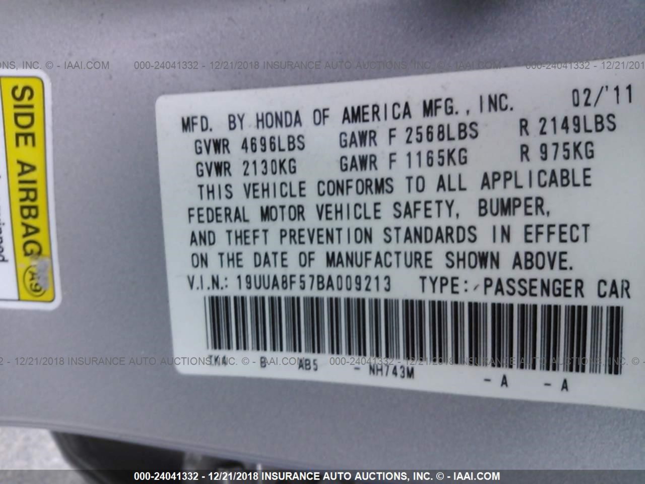 Photo 8 VIN: 19UUA8F57BA009213 - ACURA TL 