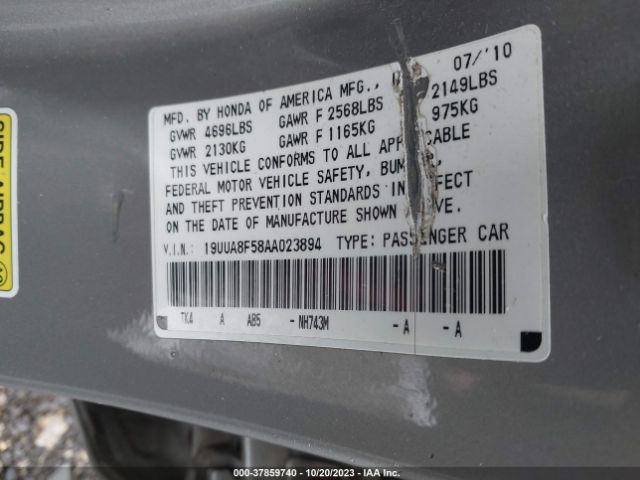 Photo 8 VIN: 19UUA8F58AA023894 - ACURA TL 