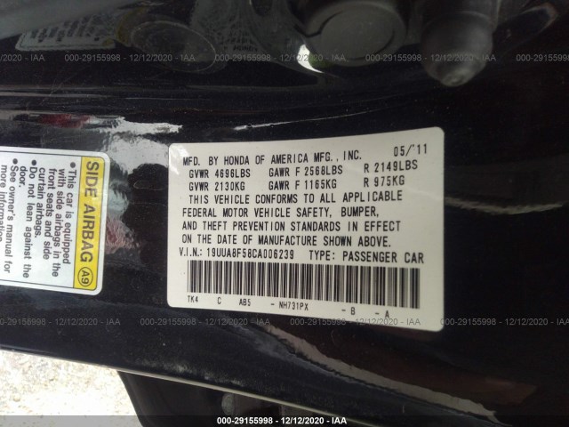 Photo 8 VIN: 19UUA8F58CA006239 - ACURA TL 