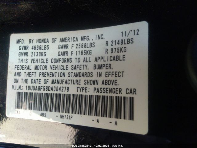 Photo 8 VIN: 19UUA8F58DA004279 - ACURA TL 