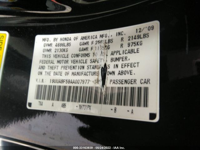 Photo 8 VIN: 19UUA8F59AA007977 - ACURA TL 