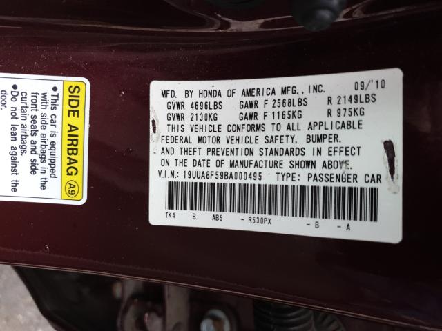 Photo 9 VIN: 19UUA8F59BA000495 - ACURA TL 