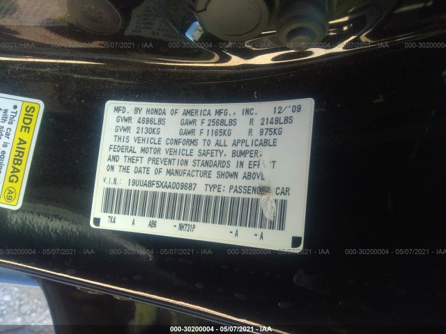 Photo 8 VIN: 19UUA8F5XAA009687 - ACURA TL 