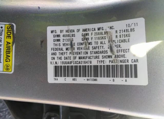 Photo 8 VIN: 19UUA8F5XCA016478 - ACURA TL 