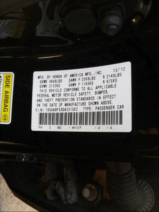 Photo 9 VIN: 19UUA8F5XDA001562 - ACURA TL TECH 