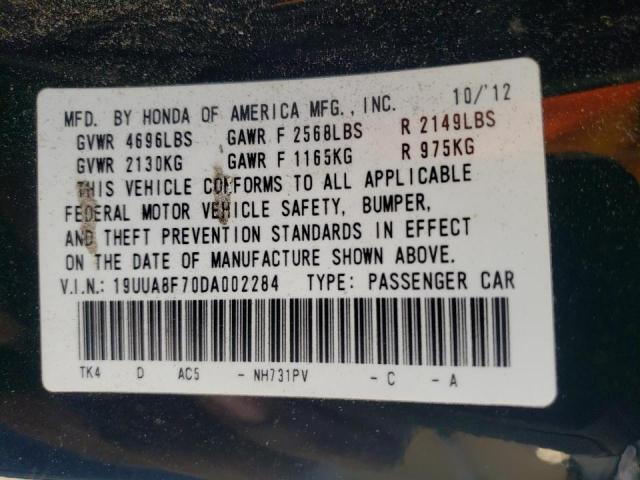 Photo 9 VIN: 19UUA8F70DA002284 - ACURA TL ADVANCE 