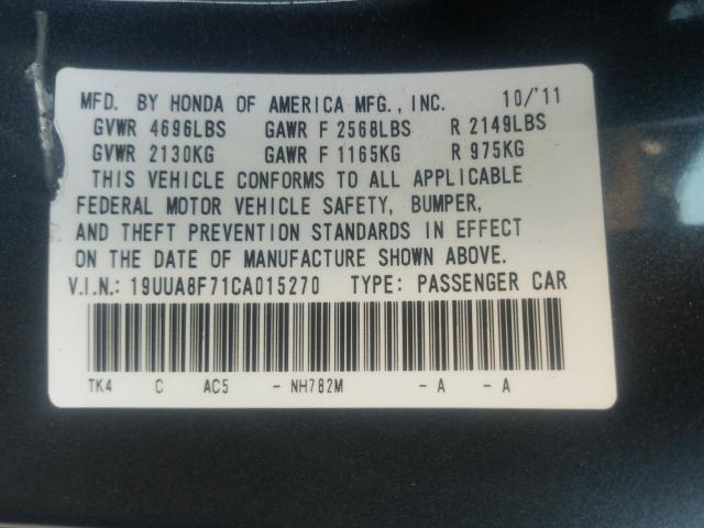 Photo 9 VIN: 19UUA8F71CA015270 - ACURA TL 