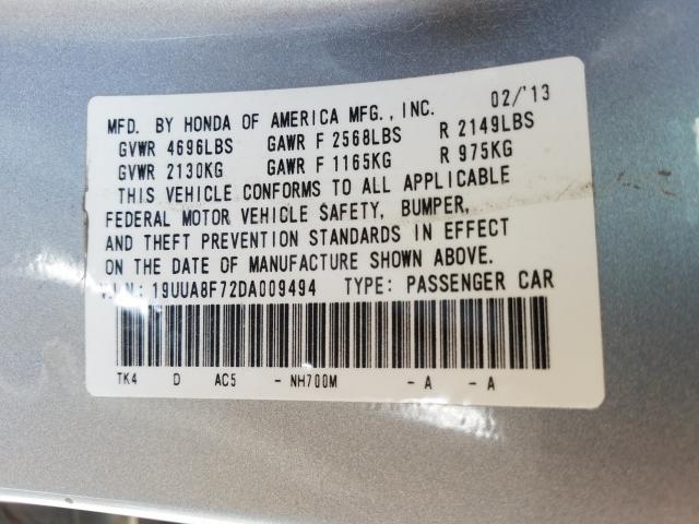 Photo 9 VIN: 19UUA8F72DA009494 - ACURA TL ADVANCE 