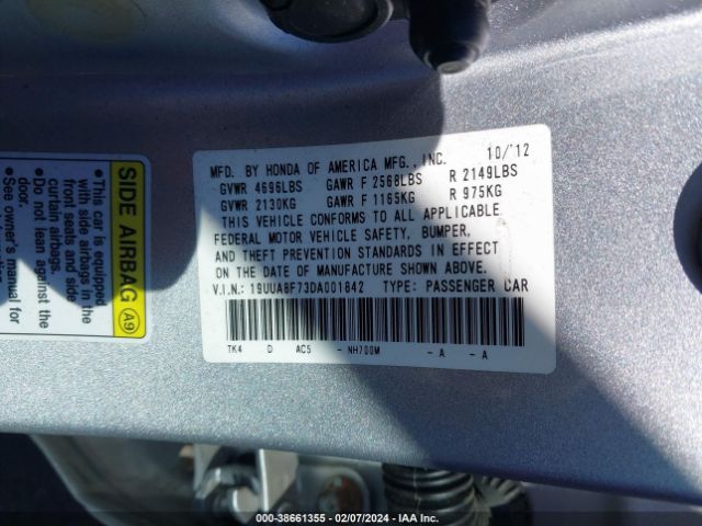 Photo 8 VIN: 19UUA8F73DA001842 - ACURA TL 