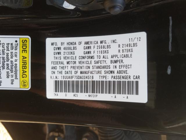 Photo 9 VIN: 19UUA8F75DA004516 - ACURA TL ADVANCE 