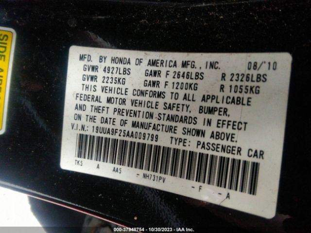 Photo 8 VIN: 19UUA9F25AA009799 - ACURA TL 