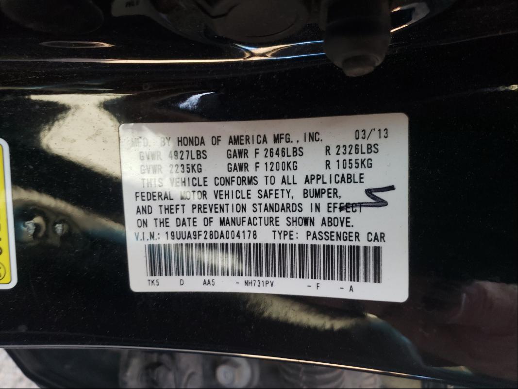 Photo 9 VIN: 19UUA9F28DA004178 - ACURA TL 