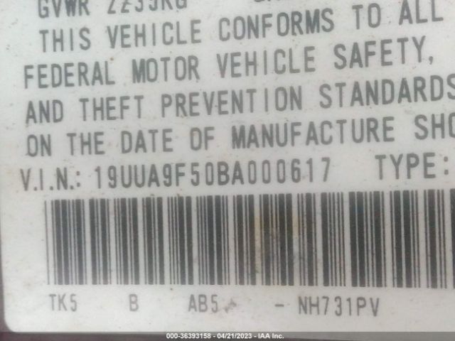 Photo 8 VIN: 19UUA9F50BA000617 - ACURA TL 