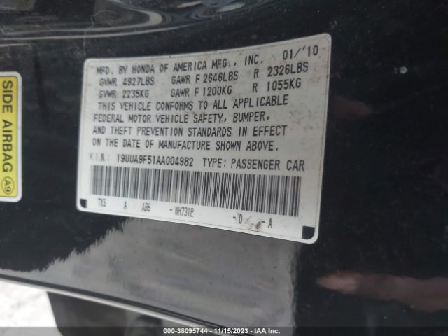 Photo 8 VIN: 19UUA9F51AA004982 - ACURA TL 