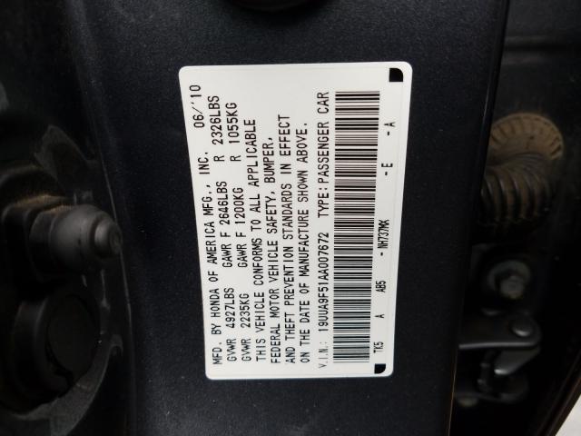 Photo 9 VIN: 19UUA9F51AA007672 - ACURA TL 