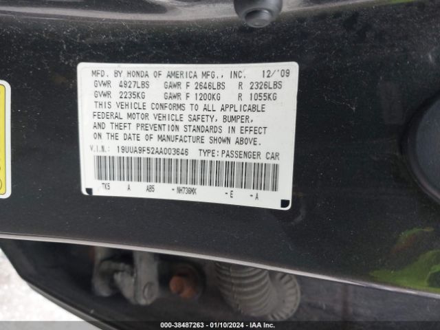 Photo 8 VIN: 19UUA9F52AA003646 - ACURA TL 