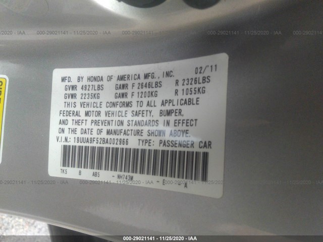 Photo 8 VIN: 19UUA9F52BA002966 - ACURA TL 