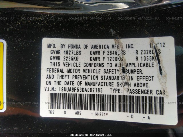 Photo 8 VIN: 19UUA9F53DA002185 - ACURA TL 