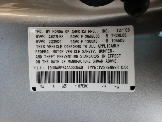 Photo 9 VIN: 19UUA9F54AA003549 - ACURA TL 